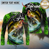 Maxcorners Fishing Neon Green Flame Thunder Multicolor Options Personalized Name, Team Name 3D Shirt (12 Fish Species)