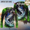 Maxcorners Fishing Neon Green Flame Thunder Multicolor Options Personalized Name, Team Name 3D Shirt (12 Fish Species)