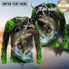 Maxcorners Fishing Neon Green Flame Thunder Multicolor Options Personalized Name, Team Name 3D Shirt (12 Fish Species)
