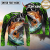 Maxcorners Fishing Neon Green Flame Thunder Multicolor Options Personalized Name, Team Name 3D Shirt (12 Fish Species)