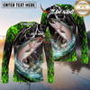 Maxcorners Fishing Neon Green Flame Thunder Multicolor Options Personalized Name, Team Name 3D Shirt (12 Fish Species)