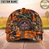 Maxcorners Hunting Hunter Skull Orange Camo Multi Options Personalized Name 3D Cap