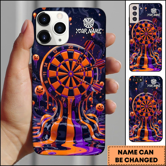 Maxcorners Halloween Dartboard Melting Design Multicolor Options Personalized Name Phone Case
