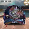 Maxcorners Blue Galaxy Lightning Thunder Fishing Cap Personalized Name 3D Cap
