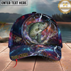 Maxcorners Blue Galaxy Lightning Thunder Fishing Cap Personalized Name 3D Cap