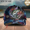 Maxcorners Blue Galaxy Lightning Thunder Fishing Cap Personalized Name 3D Cap