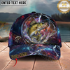 Maxcorners Blue Galaxy Lightning Thunder Fishing Cap Personalized Name 3D Cap