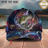 Maxcorners Blue Galaxy Lightning Thunder Fishing Cap Personalized Name 3D Cap