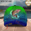 Maxcorners Water Splash Scale Pattern Fishing Cap Personalized Name 3D Cap