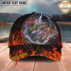 Maxcorners Lightning Fire Thunder Fishing Cap Personalized Name 3D Cap