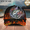 Maxcorners Lightning Fire Thunder Fishing Cap Personalized Name 3D Cap