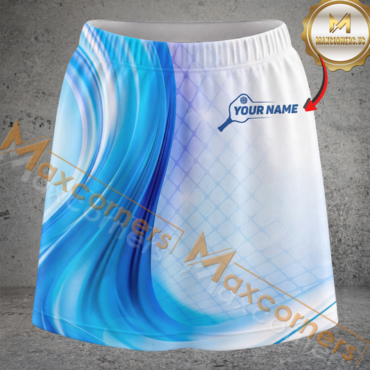 Maxcorners Pickleball Fluid Wave Multicolor Options Personalized 3D Skort