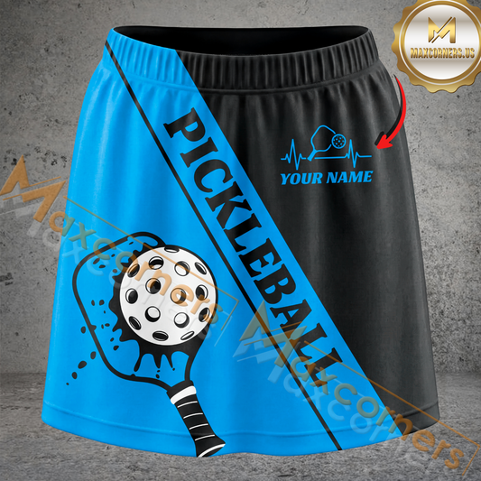 Maxcorners Pickleball Heartbeat Paddle Multicolor Options Personalized 3D Skort
