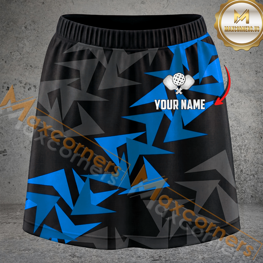 Maxcorners Pickleball Geometric Shards Multicolor Options Personalized 3D Skort