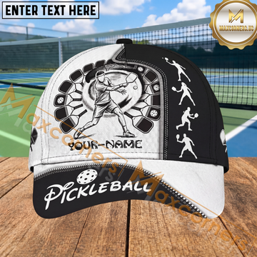 Maxcorners Pickleball Player Motion Graphic Personalized Name 3D Cap