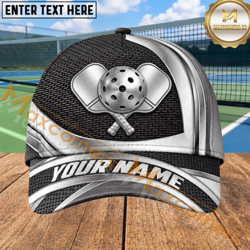 Maxcorners Pickleball Metallic Paddle Carbon Fiber Personalized Name 3D Cap