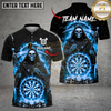 Maxcorners Darts Grim Reaper Flaming Dartboard Multi Options Personalized Name, Team Name Unisex 3D Shirt (4 Colors)