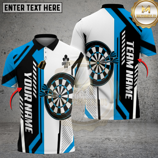 Maxcorners Darts Geometric Stripe Dartboard Multi Options Personalized Name, Team Name Unisex 3D Shirt (4 Colors)