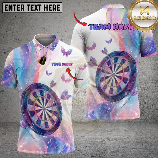 Maxcorners Darts Pastel Butterfly Dream Multicolor Options Personalized Name, Team Name 3D Shirt (3 Colors)