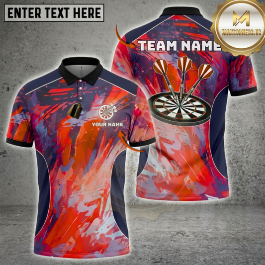 Maxcorners Darts Modern Galaxy Pattern Multicolor Options Personalized Name, Team Name 3D Shirt (4 Colors)