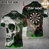 Maxcorners Darts Skull Flame Art Multi Options Personalized Name, Team Name Unisex 3D Shirt (4 Colors)