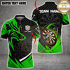 Maxcorners Dart Team Shirt Wolf Gold Black Dartboard Graphic Multi Options Personalized Name, Team Name Unisex 3D Shirt (4 Colors)