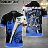 Maxcorners Darts Beer Player Silhouette Multi Options Personalized Name, Team Name Unisex 3D Shirt (4 Colors)