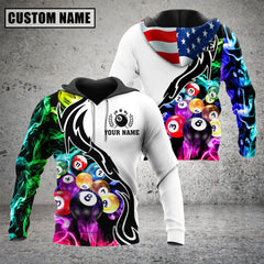 Maxcorners Billiards 8 Ball Multicolor Smoke Pattern 3D All Over Printed Clothes