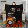 Maxcorners Personalized Billiard Skull Fire Blanket