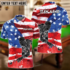 Maxcorners Billiards Painted American Flag Personalized Name, Team Name Unisex Shirt