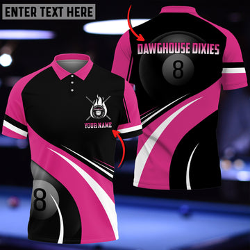 Maxcorners 8 Ball Pink DawgHouse Logo Customized Shirt