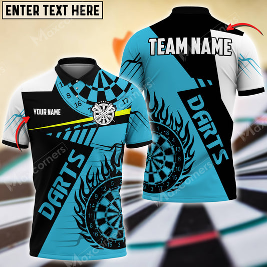 Maxcorners Dartboard Multicolor Option Customized Name, Team Name 3D Shirt (5 Colors)