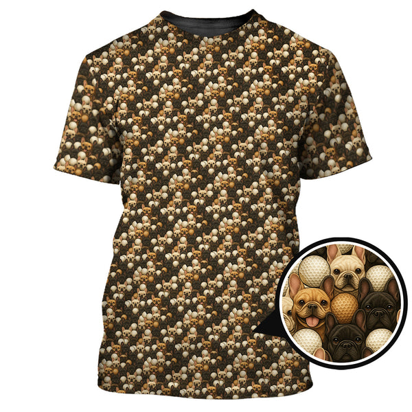 Maxcorners French Bulldog Golf Shirt For Men,Funny Pattern Golf Shirt, Dog Golf Shirt For Golfer