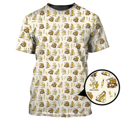 Maxcorners Yellow Golf Polos For Women, Funny Golf & Wine Shirts, Pattern Ladies Golf Shirt For Wine Lovers