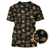 Maxcorners Bourbon Whiskey & Golf Polos, Funny Pattern Golf Shirt, Golf Gift For Men's