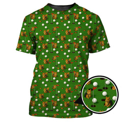 Maxcorners Squirrel Golf Shirt, Pattern Golf Shirt, Green Golf Shirt, Crazy Golf Shirt For Men