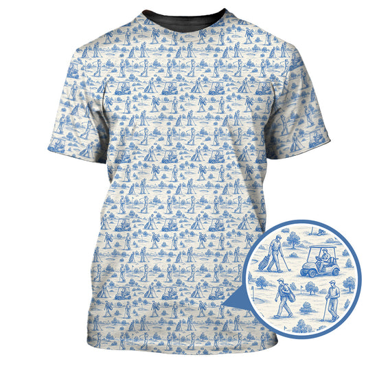 Maxcorners Crazy Golf Shirt For Men, Funny Pattern Golf Shirt, Golf Gift For Golfer