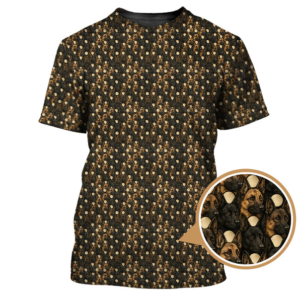 Maxcorners Dog Pattern Golf Shirt For Men, German Shepherd Golf Shirt, Crazy Golf Shirts For Golfer