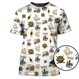 Maxcorners Bourbon Whiskey & Golf Polos, Funny Pattern Golf Shirt, Golf Gift For Men's
