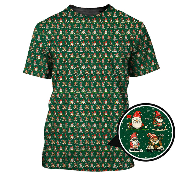 Maxcorners Christmas Golf Shirt, Pattern Golf Shirt For Golfer, Funny Golf Shirt For Men