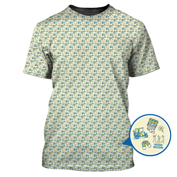 Maxcorners High Noon Golf Shirt, Golf Pattern Polos For Men's, Golf Gift For Golfers