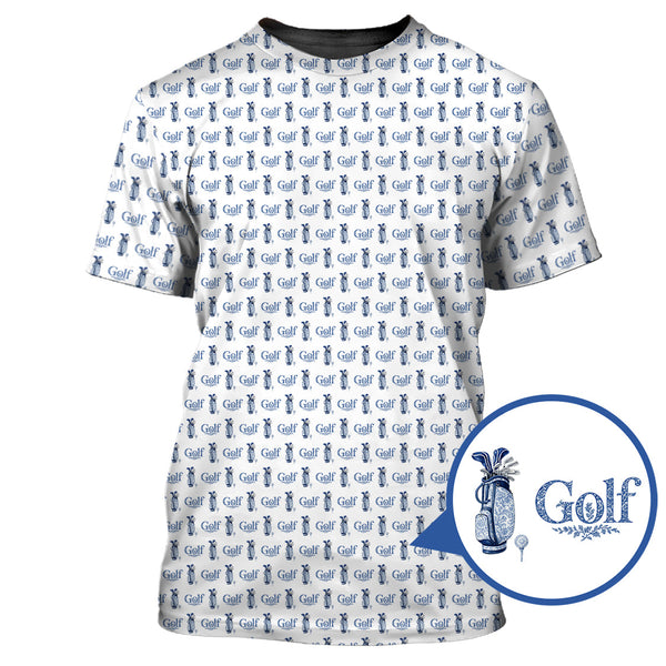 Maxcorners Pattern Golf Shirt, Toile De Jouy Shirt, Funny Golf Shirt For Men, Golf Gift For Golfer