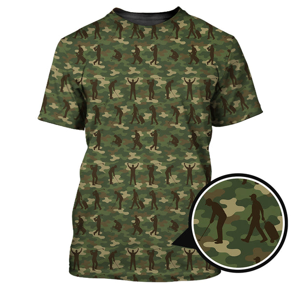 Maxcorners Camo Golf Shirt For Golfer, Camo Polo Shirt, Pattern Golf Shirt For Veteran, Golf Gift For Men