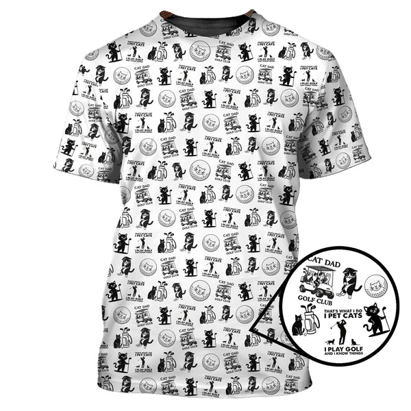 Maxcorners Cat Golf Shirt - Pattern Golf Shirt For Men - Cat Dad Golf Club Shirt For Golfers