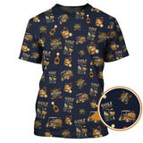 Maxcorners Golf and Bourbon Pattern Polos, Funny Bourbon Shirt For Men, Crazy Golf Shirts For Golfers