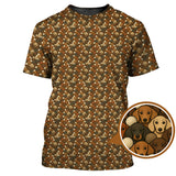 Maxcorners Dachshund Dog Pattern Golf Shirt, Funny Dachshund Golf Shirt For Dog Lovers, Golf Gift For Men's