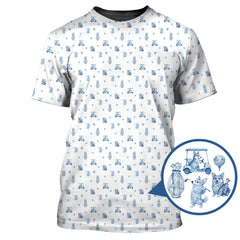 Maxcorners Toile De Jouy Shirt, Pattern Polf Shirt, Dog Golf Shirt, Corgi Golf Shirt, Crazy Golf Shirt For Men