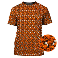 Maxcorners Pumpkin Pattern Golf Shirt, Halloween Golf Shirt For Golfes, Crazy Golf Shirt For Golf Lover