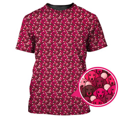 Maxcorners Dachshund Dog Pattern Golf Shirt With Pink Color , Funny Dachshund Golf Shirt For Golfers, Golf Gift For Dog Lover