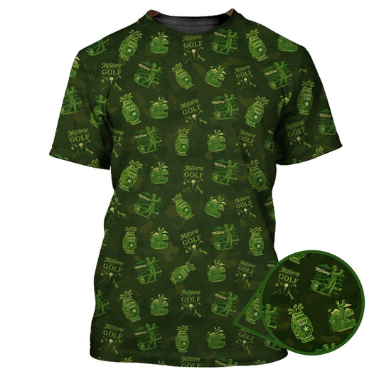Maxcorners Military Golf Pattern Shirt, Army Golf Shirts For Golf Lovers, Golf Gift For Men's